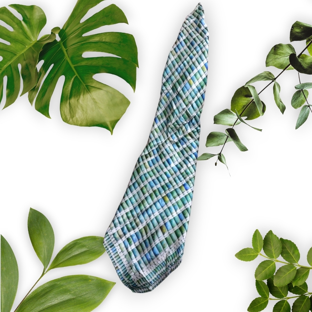 100% Silk Scarf by The Met Exclusive for Metropolitan Museum of Art Blue Green